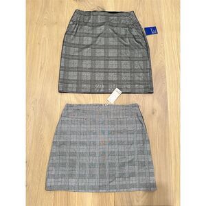 Bundle lot 2 APT 9 Candie's Women's Plaid Midi Skirt Black Gray sz M Casual Chic